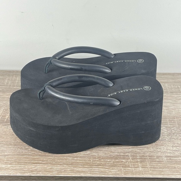 Y2K Lower East Side Platform Flip Flops Wedge Thong Sandals - Size 6.5 - Picture 3 of 5